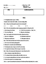 Đề kiểm tra một tiết môn Địa lý Lớp 9